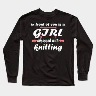 Crochet Yarn Knitting Wool Girls Gift Idea Long Sleeve T-Shirt